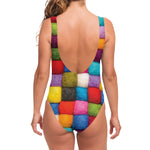 Colorful Yarn Balls Print One Piece Swimsuit