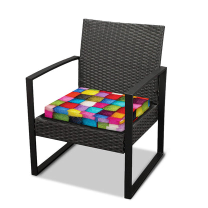 Colorful Yarn Balls Print Outdoor Seat Cushion Cover