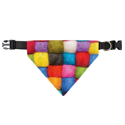 Colorful Yarn Balls Print Over The Collar Dog Bandana