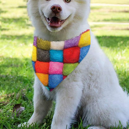 Colorful Yarn Balls Print Over The Collar Dog Bandana