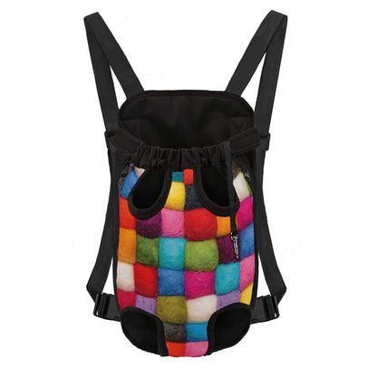 Colorful Yarn Balls Print Pet Carrier Backpack