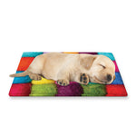 Colorful Yarn Balls Print Pet Cooling Mat Cover