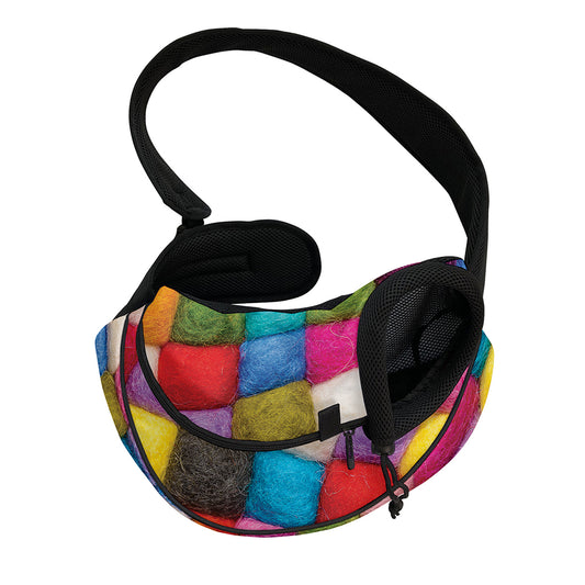 Colorful Yarn Balls Print Pet Sling Carrier