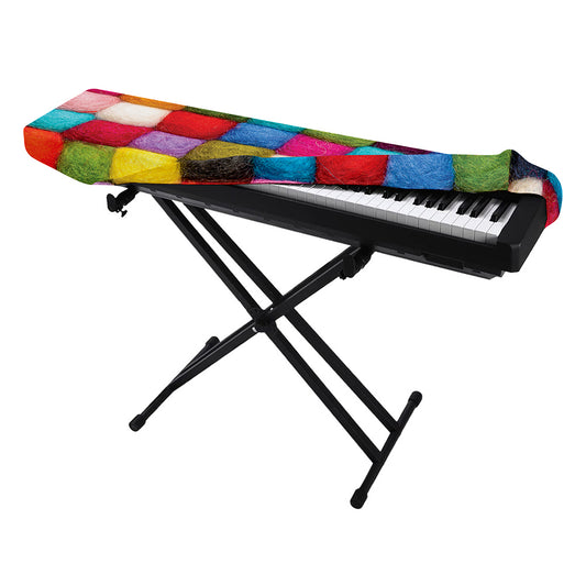 Colorful Yarn Balls Print Piano Keyboard Cover