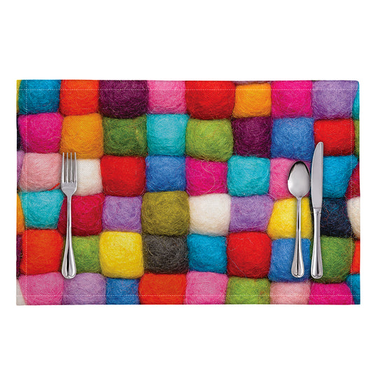 Colorful Yarn Balls Print Placemat