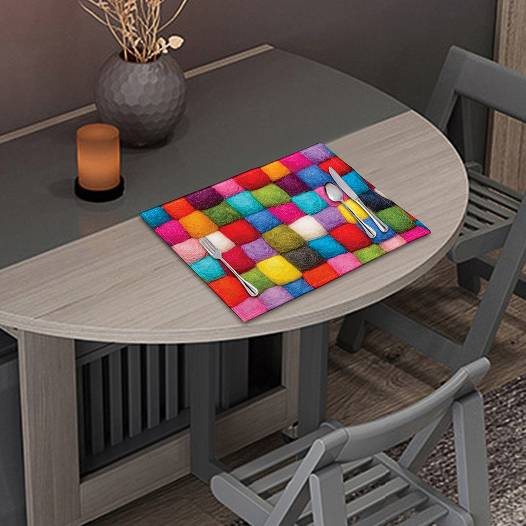 Colorful Yarn Balls Print Placemat