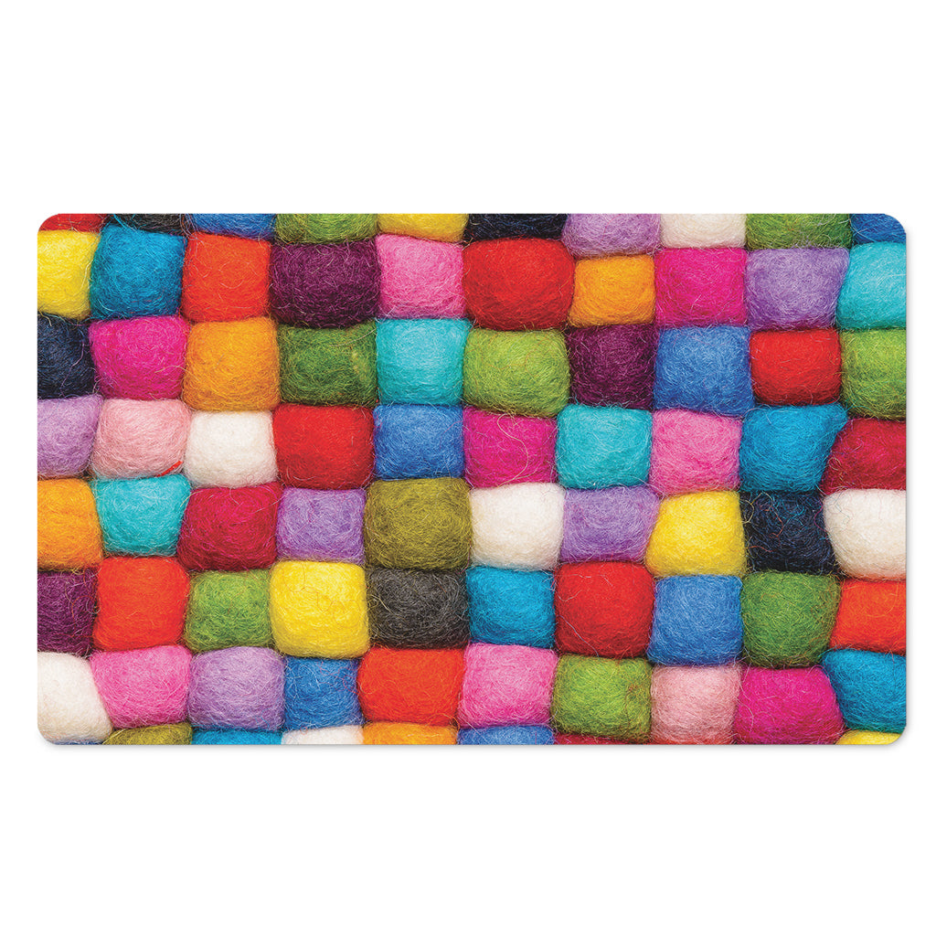 Colorful Yarn Balls Print Polyester Doormat