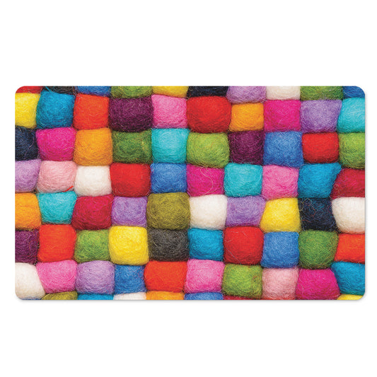 Colorful Yarn Balls Print Polyester Doormat