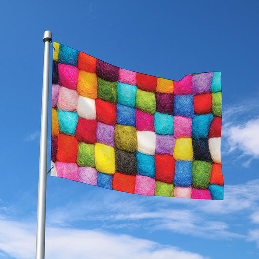 Colorful Yarn Balls Print Polyester Flag