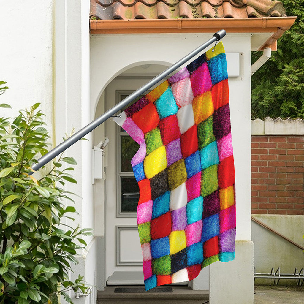 Colorful Yarn Balls Print Polyester Flag