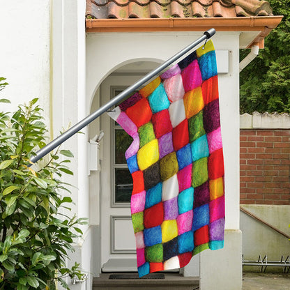 Colorful Yarn Balls Print Polyester Flag