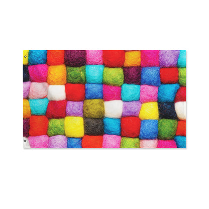 Colorful Yarn Balls Print Polyester Flag