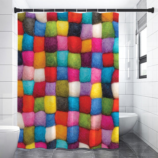 Colorful Yarn Balls Print Premium Shower Curtain
