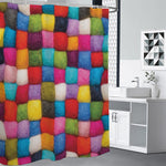 Colorful Yarn Balls Print Premium Shower Curtain