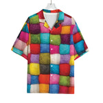 Colorful Yarn Balls Print Rayon Hawaiian Shirt