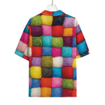 Colorful Yarn Balls Print Rayon Hawaiian Shirt