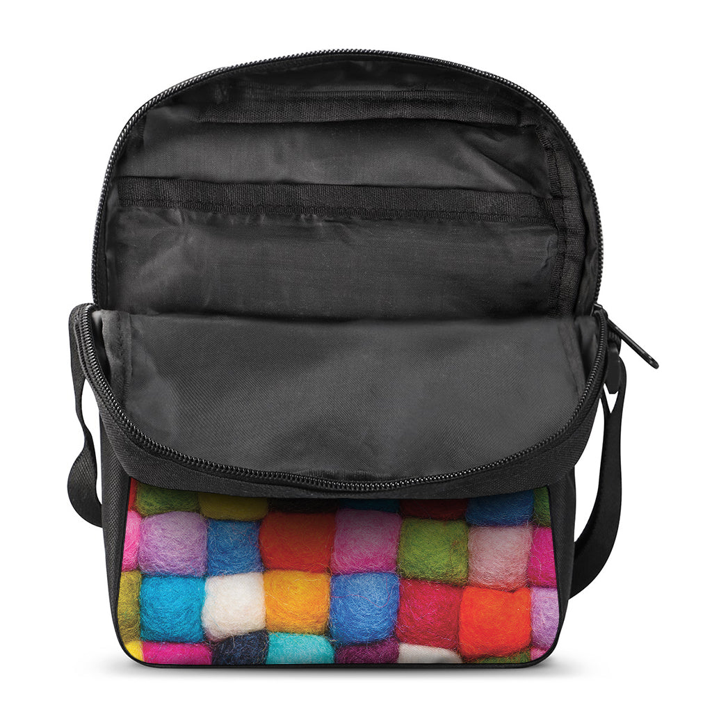 Colorful Yarn Balls Print Rectangular Crossbody Bag