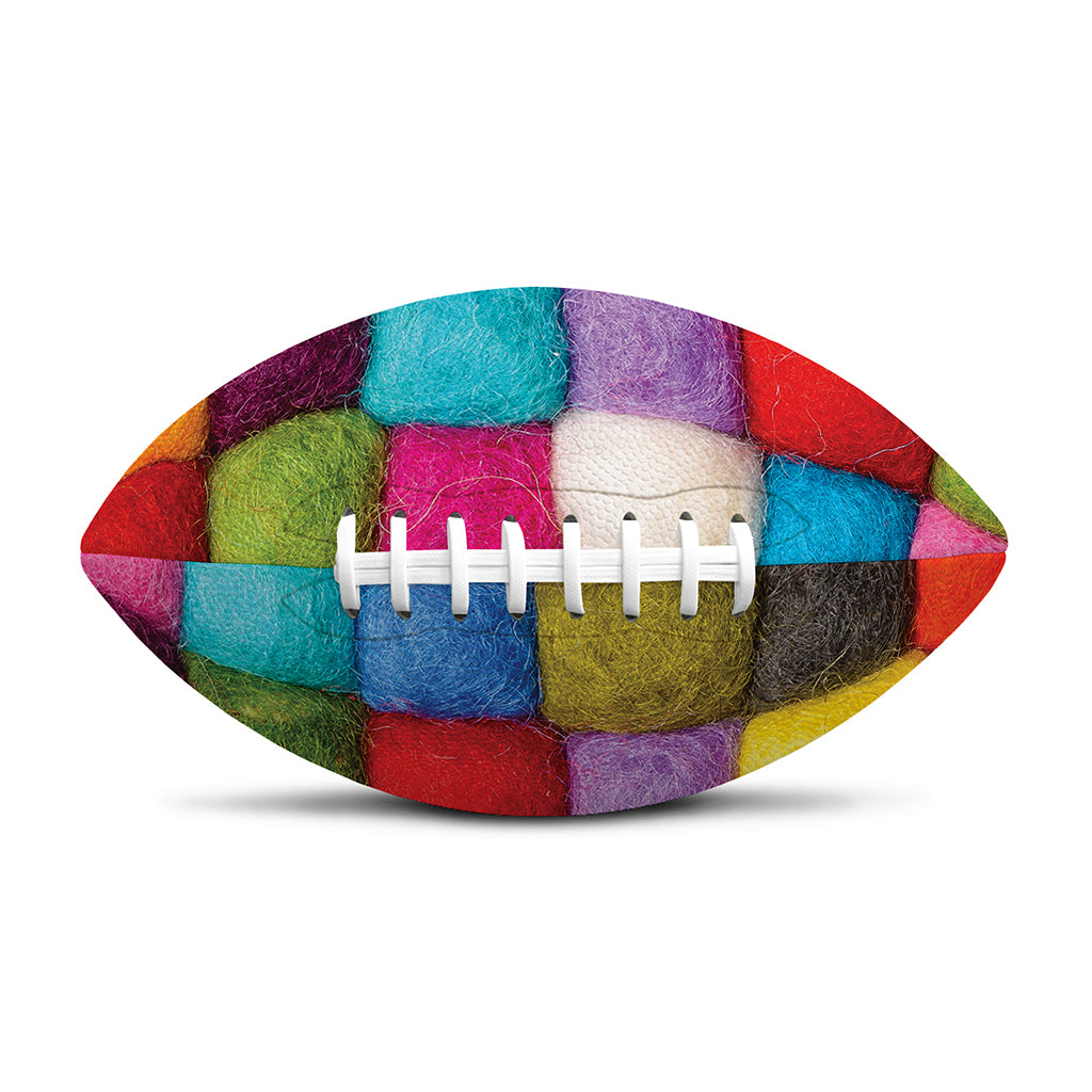 Colorful Yarn Balls Print Rugby Ball