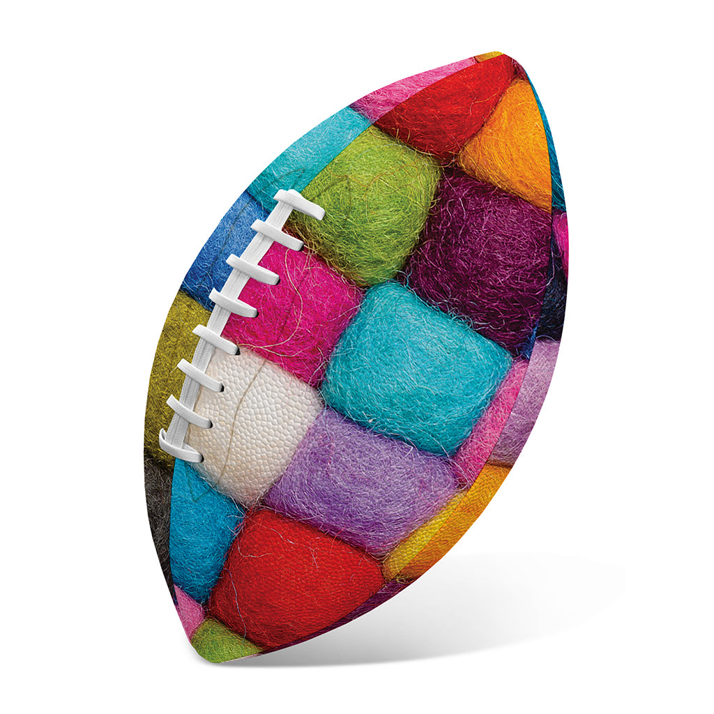 Colorful Yarn Balls Print Rugby Ball
