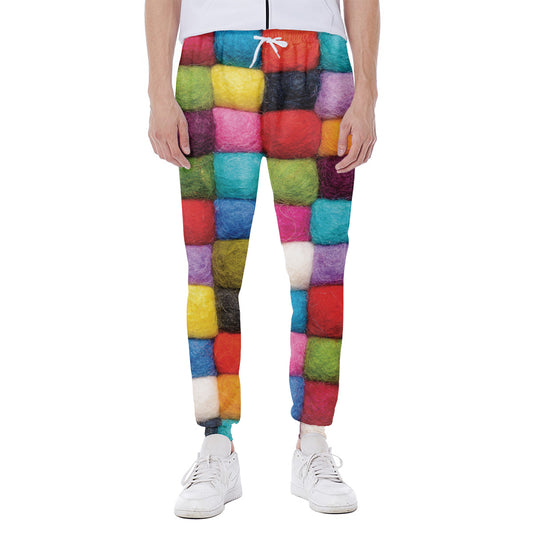Colorful Yarn Balls Print Scuba Joggers