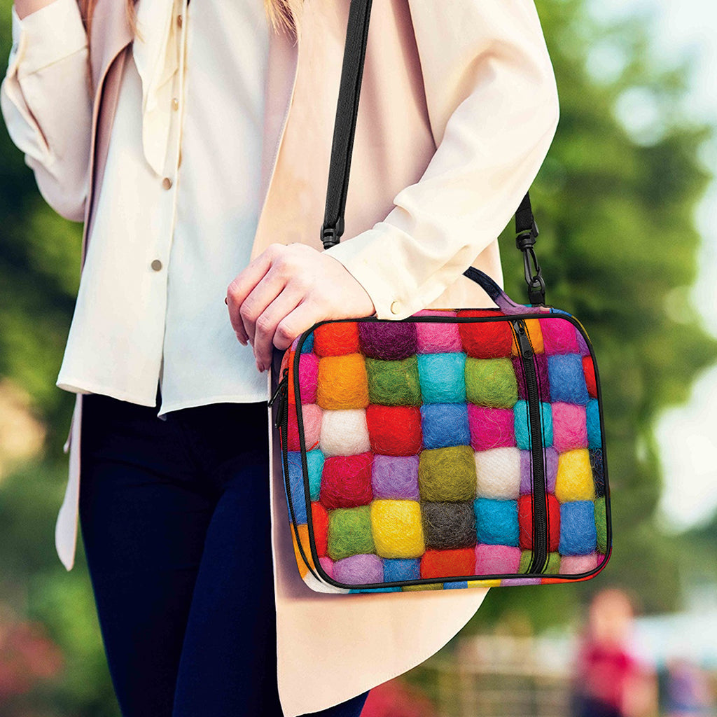 Colorful Yarn Balls Print Shoulder Strap Bible Bag