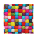 Colorful Yarn Balls Print Silk Bandana