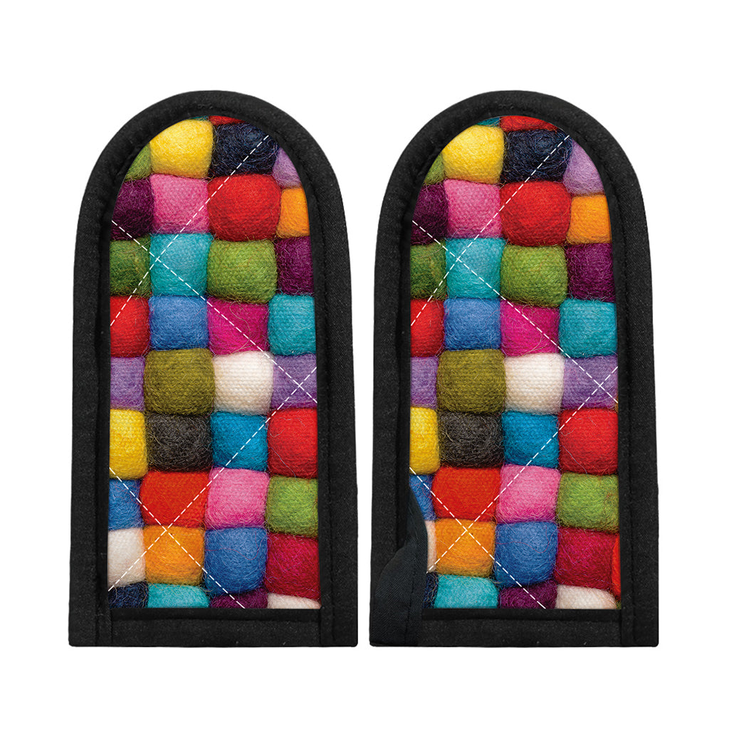 Colorful Yarn Balls Print Skillet Handle Cover