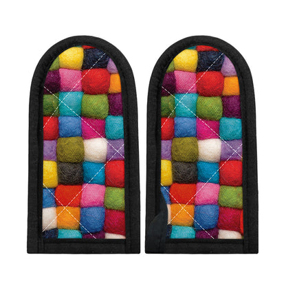 Colorful Yarn Balls Print Skillet Handle Cover