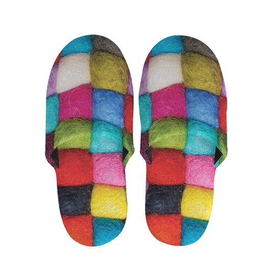 Colorful Yarn Balls Print Slippers
