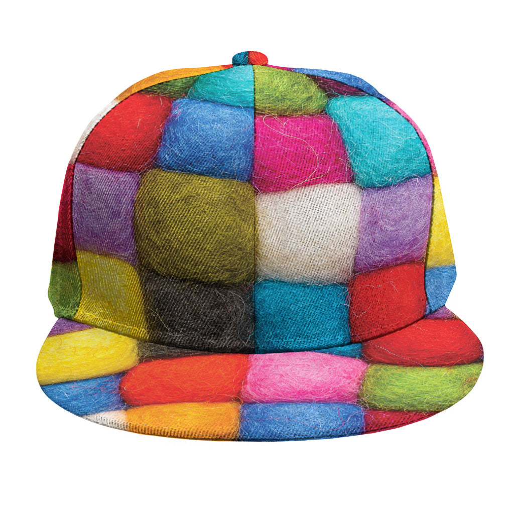 Colorful Yarn Balls Print Snapback Cap