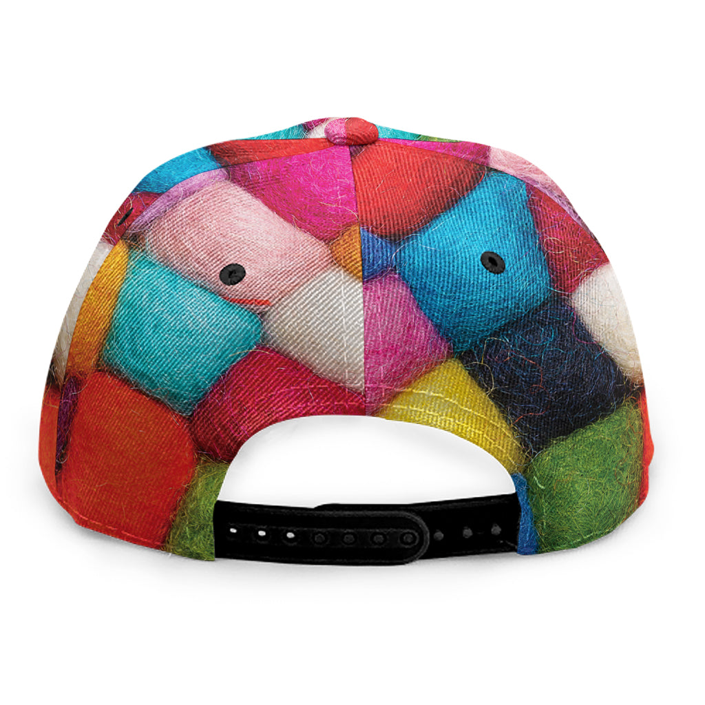Colorful Yarn Balls Print Snapback Cap
