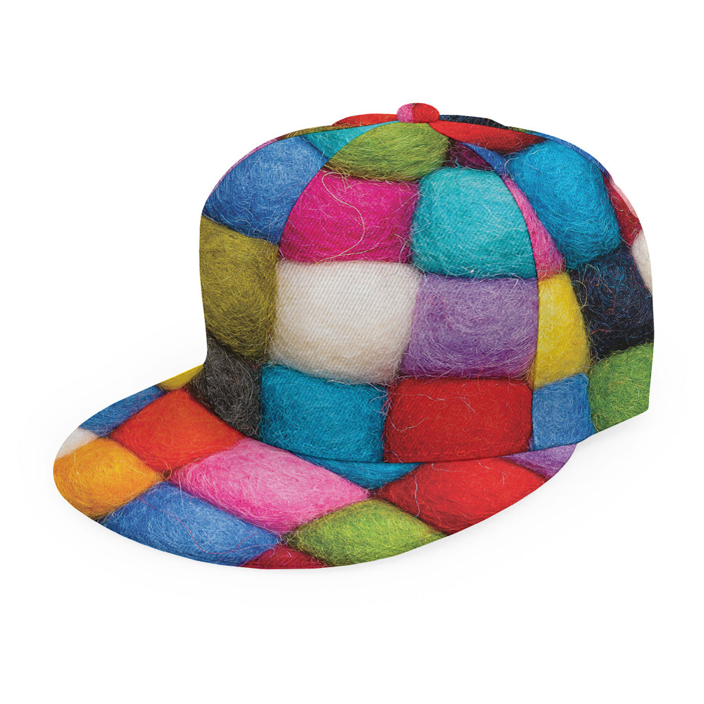 Colorful Yarn Balls Print Snapback Cap