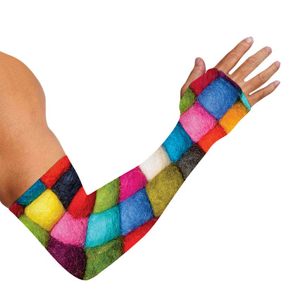 Colorful Yarn Balls Print Sun Protection Arm Sleeves