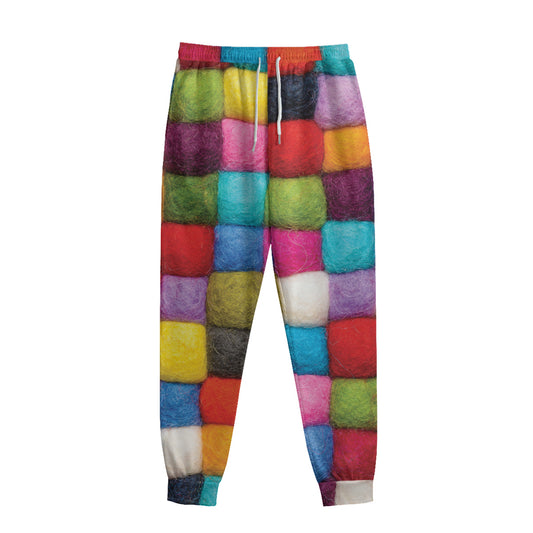 Colorful Yarn Balls Print Sweatpants