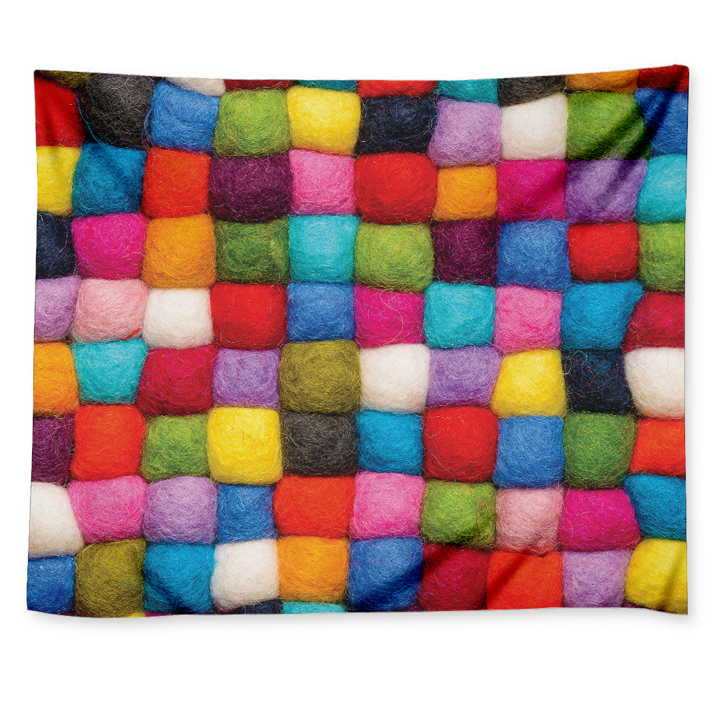 Colorful Yarn Balls Print Tapestry