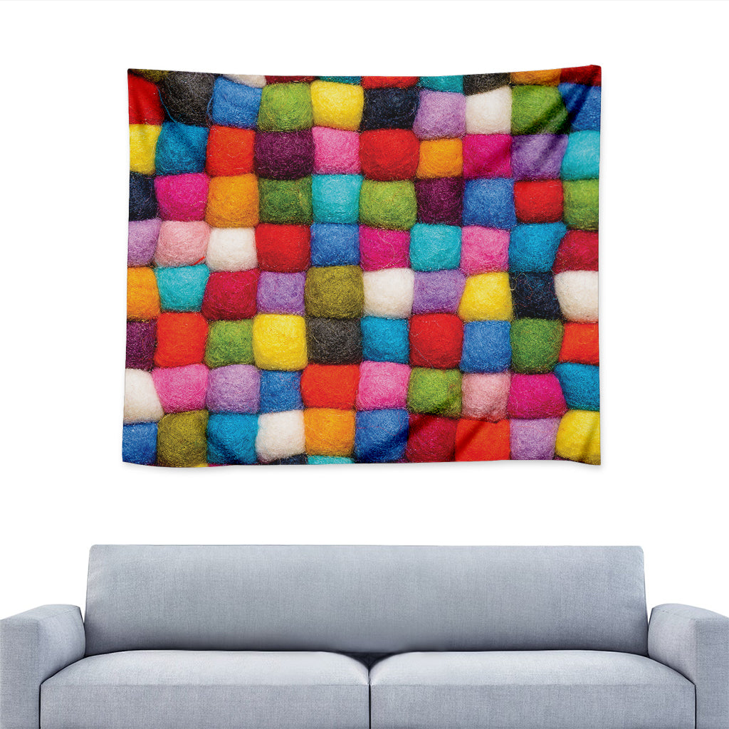 Colorful Yarn Balls Print Tapestry