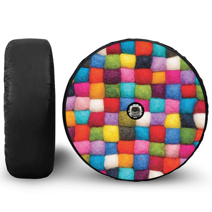 Colorful Yarn Balls Print Tire Cover With Camera Hole