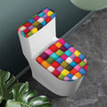 Colorful Yarn Balls Print Toilet Lid And Tank Cover Set