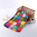 Colorful Yarn Balls Print Towel