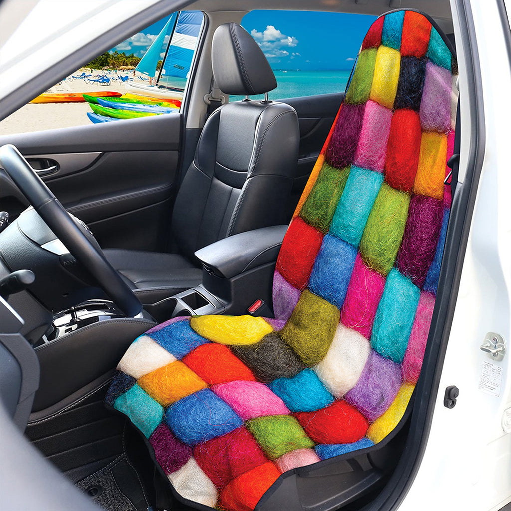 Colorful Yarn Balls Print Waterproof Car Seat Cover