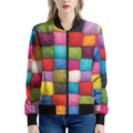 Colorful Yarn Balls Print Women's Bomber Jacket