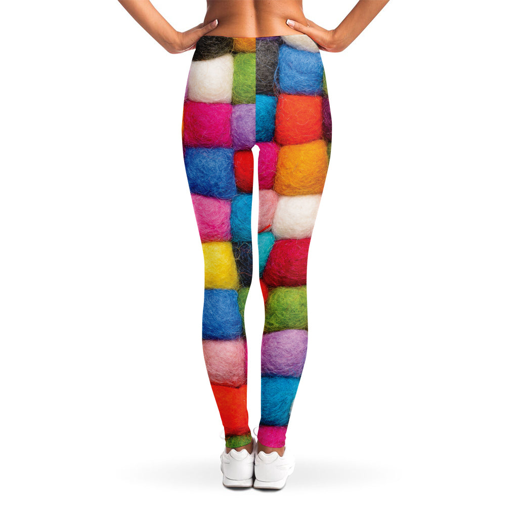 Colorful Yarn Balls Print Women's Leggings