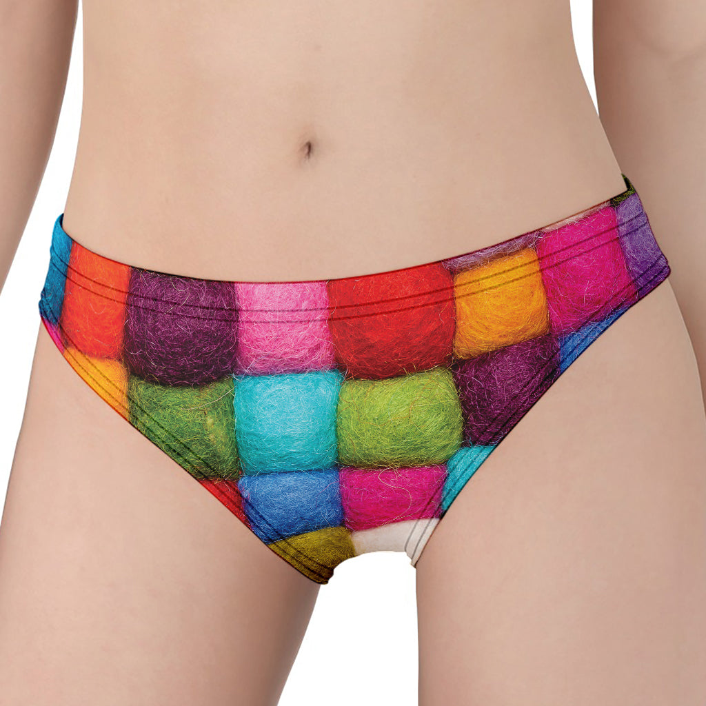 Colorful Yarn Balls Print Women's Panties