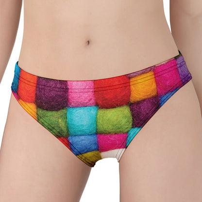 Colorful Yarn Balls Print Women's Panties