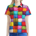 Colorful Yarn Balls Print Women's Polo Shirt