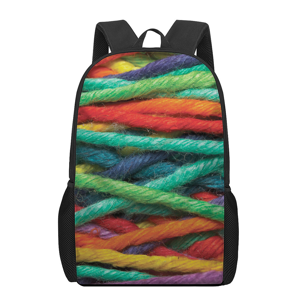Colorful Yarn Print 17 Inch Backpack