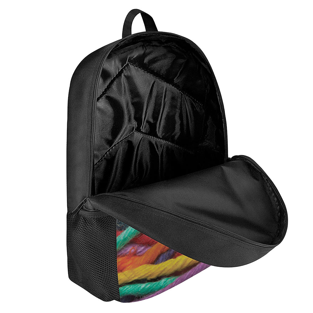 Colorful Yarn Print 17 Inch Backpack
