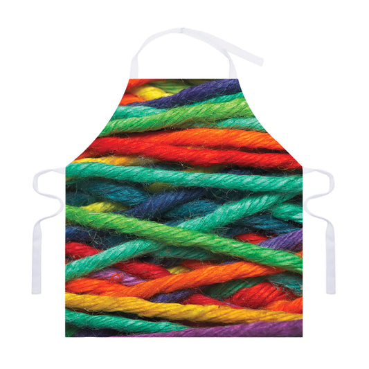 Colorful Yarn Print Adjustable Apron