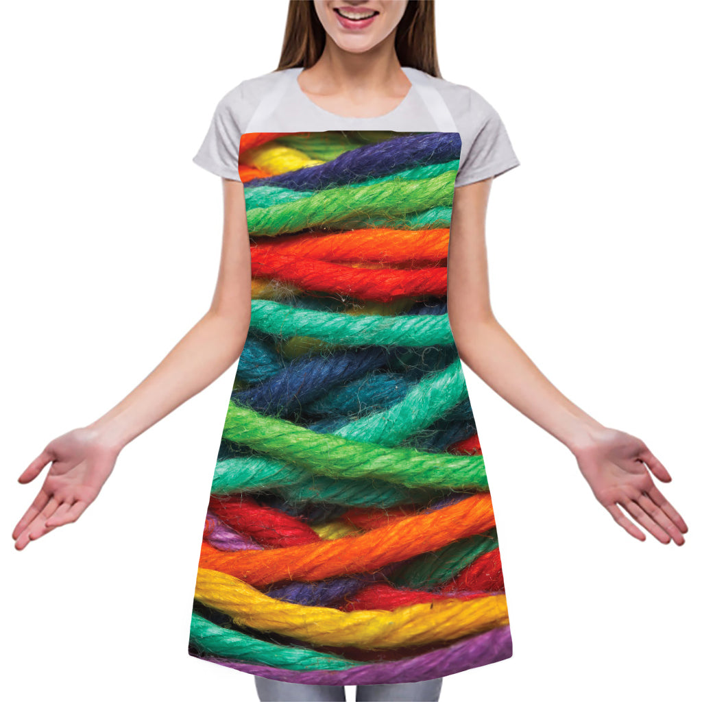 Colorful Yarn Print Adjustable Apron
