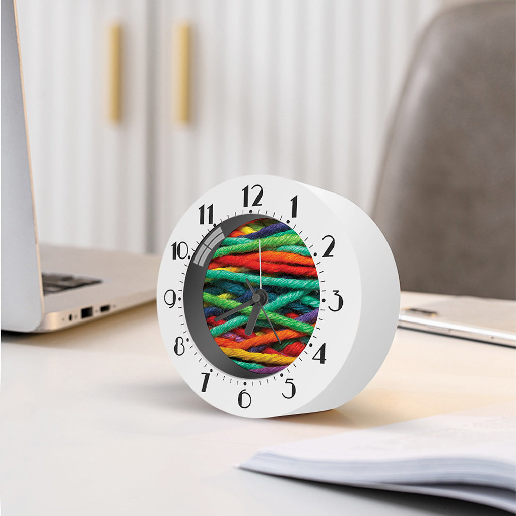 Colorful Yarn Print Alarm Clock